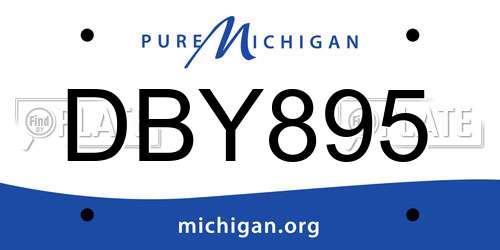 DBY895 Michigan License Plate
