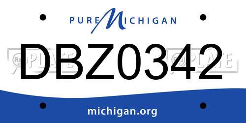 DBZ0342 Michigan License Plate