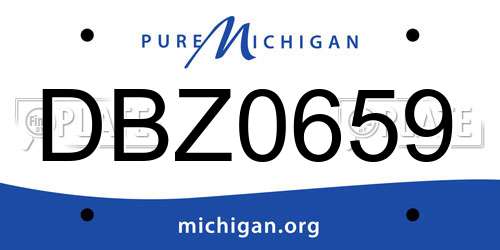 DBZ0659 Michigan License Plate