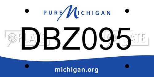 DBZ095 Michigan License Plate
