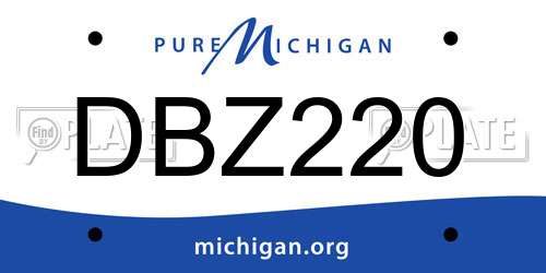 DBZ220 Michigan License Plate