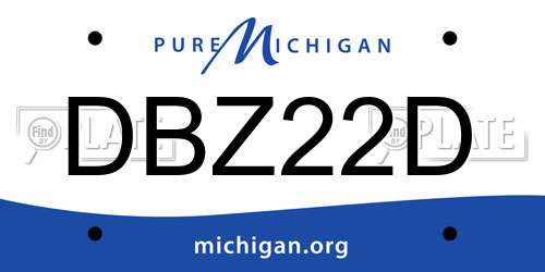 DBZ22D Michigan License Plate