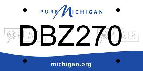 DBZ270 Michigan License Plate
