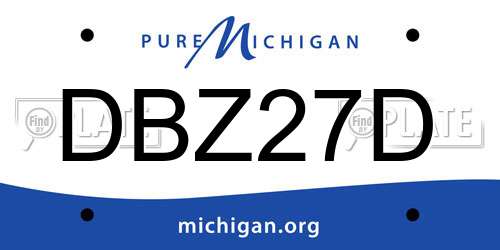 DBZ27D Michigan License Plate