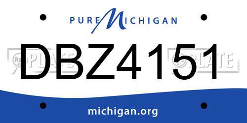 DBZ4151 Michigan License Plate
