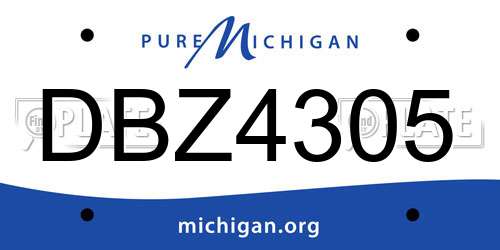 DBZ4305 Michigan License Plate