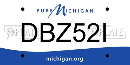 DBZ52I Michigan License Plate
