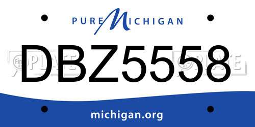 DBZ5558 Michigan License Plate