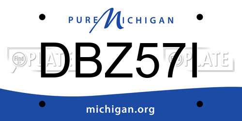 DBZ57I Michigan License Plate