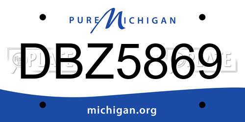 DBZ5869 Michigan License Plate