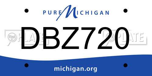 DBZ720 Michigan License Plate