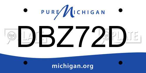 DBZ72D Michigan License Plate