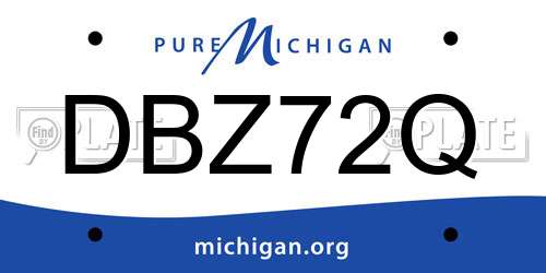 DBZ72Q Michigan License Plate