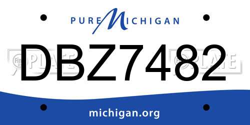 DBZ7482 Michigan License Plate
