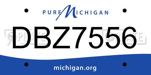 DBZ7556 Michigan License Plate
