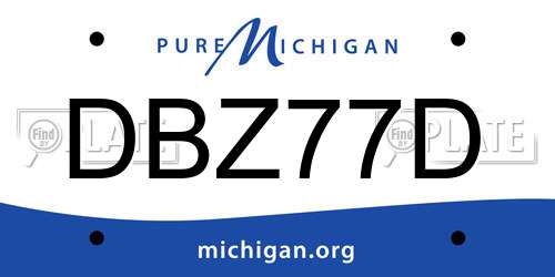 DBZ77D Michigan License Plate