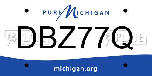 DBZ77Q Michigan License Plate