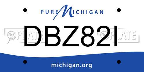 DBZ82I Michigan License Plate