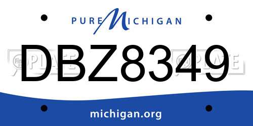 DBZ8349 Michigan License Plate