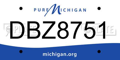 DBZ8751 Michigan License Plate