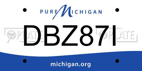DBZ87I Michigan License Plate
