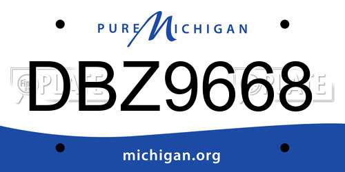 DBZ9668 Michigan License Plate