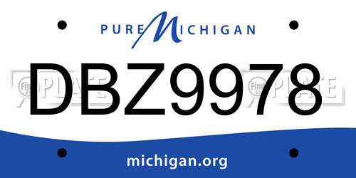 DBZ9978 Michigan License Plate