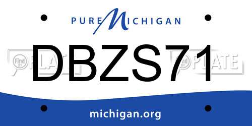 DBZS71 Michigan License Plate