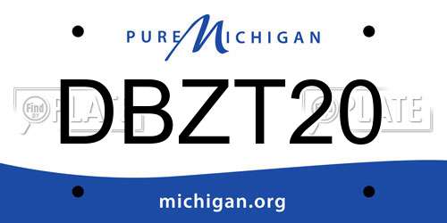 DBZT20 Michigan License Plate