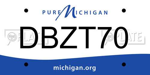 DBZT70 Michigan License Plate
