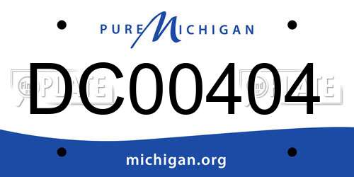 DC00404 Michigan License Plate