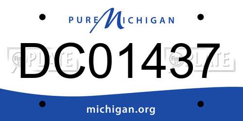 DC01437 Michigan License Plate