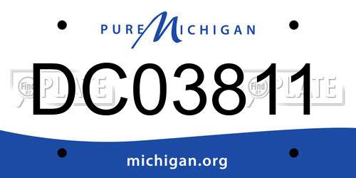 DC03811 Michigan License Plate