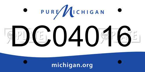 DC04016 Michigan License Plate