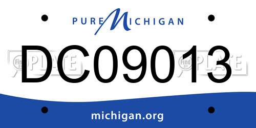 DC09013 Michigan License Plate