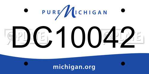 DC10042 Michigan License Plate