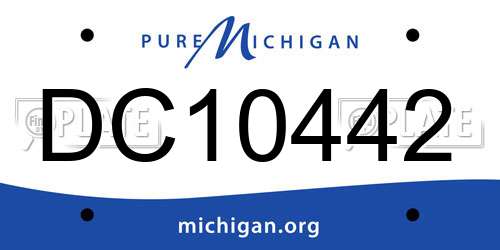 DC10442 Michigan License Plate