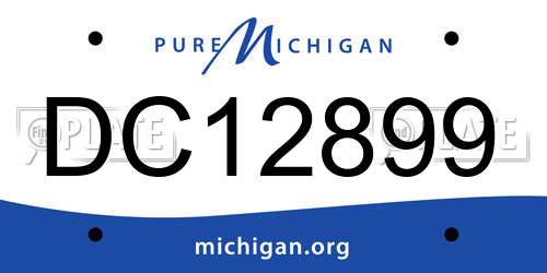 DC12899 Michigan License Plate