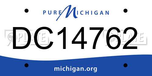 DC14762 Michigan License Plate