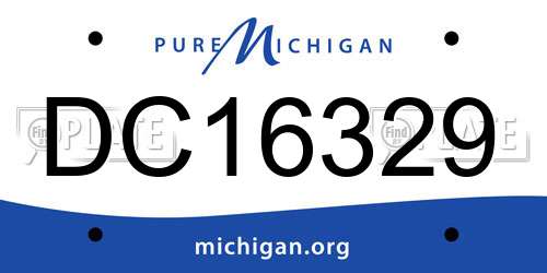 DC16329 Michigan License Plate