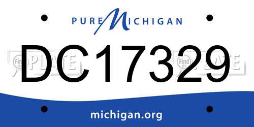 DC17329 Michigan License Plate