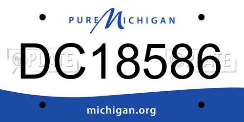 DC18586 Michigan License Plate