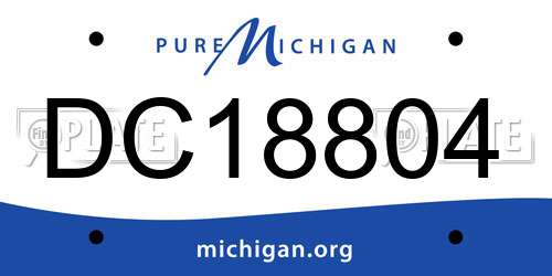 DC18804 Michigan License Plate