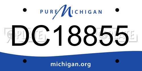 DC18855 Michigan License Plate