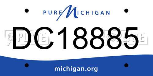 DC18885 Michigan License Plate