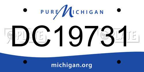 DC19731 Michigan License Plate
