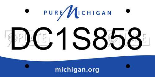 DC1S858 Michigan License Plate