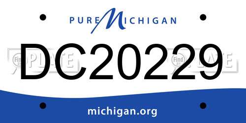 DC20229 Michigan License Plate