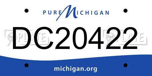 DC20422 Michigan License Plate
