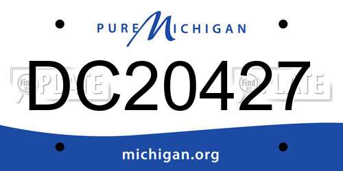 DC20427 Michigan License Plate